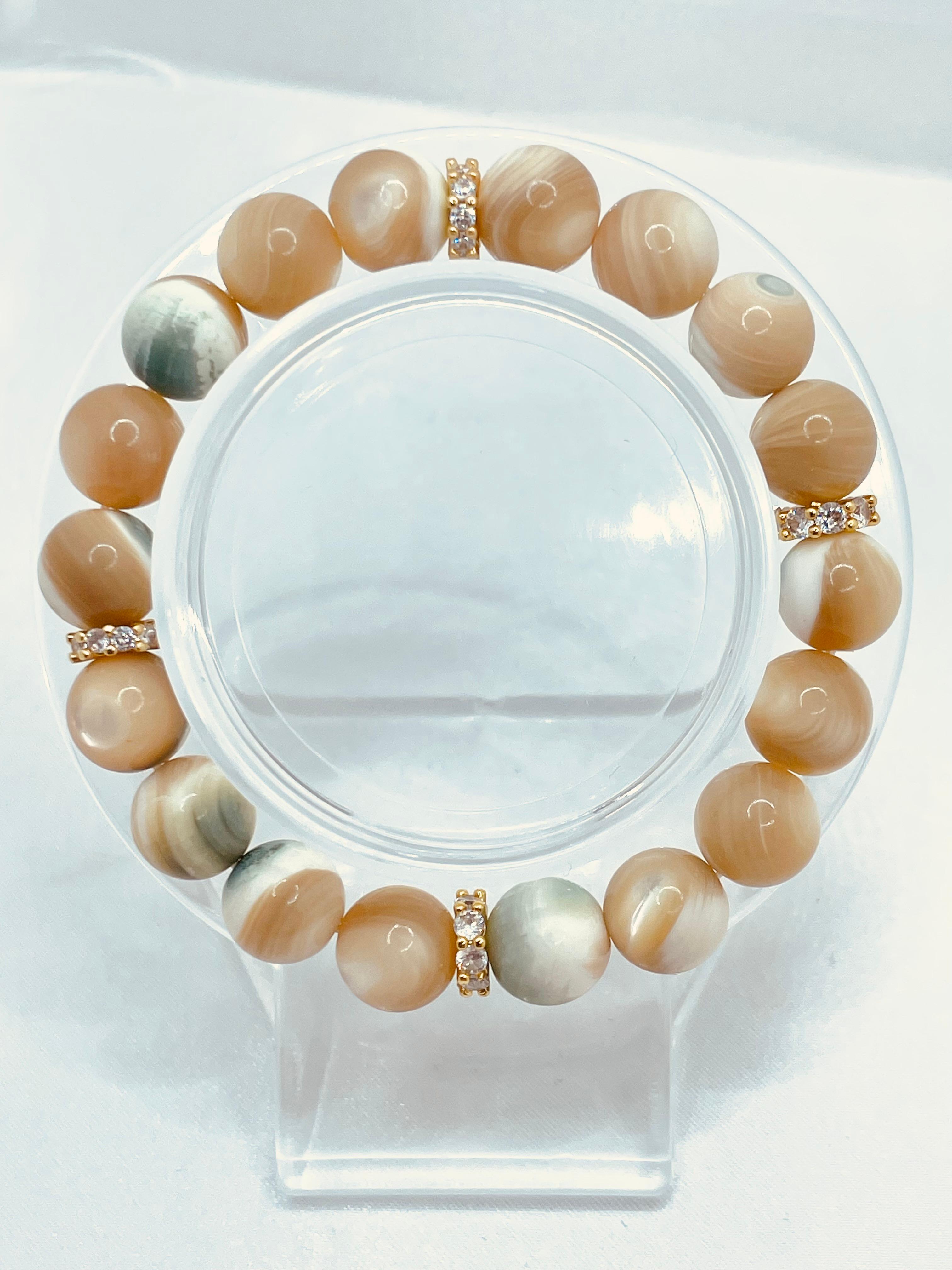 【夜光貝/10.0mm】内径約15.5cm 浄化済み No,387